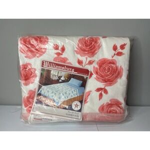 Vtg Beacon Williamsburg Collection Slumber Rose 72"x90"